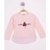 Toontoy Kız Çocuk Uğur Böceği Nakışlı T-shirt