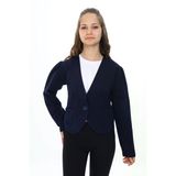 Toontoy Kız Çocuk V Yaka Blazer Kapama Cepli Düşük Omuz Örme Okul Hırkası - 2 İplik