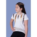 Toontoy Kız Çocuk Varak Baskılı Taş Işlemeli T-Shirt - 14 Yaş - Ekru