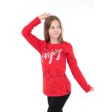 Toontoy Kız Çocuk Varaklı Enjoy Baskılı T-Shirt - 12 Yaş - Kırmızı