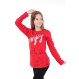 Toontoy Kız Çocuk Varaklı Enjoy Baskılı T-Shirt - 14 Yaş - Kırmızı