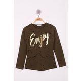 Toontoy Kız Çocuk Varaklı Enjoy Baskılı T-shirt
