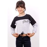 Toontoy Kız Çocuk Varaklı Girl Baskılı Sweatshirt - 14 Yaş - Lacivert