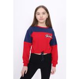 Toontoy Kız Çocuk Varaklı Girl Baskılı Sweatshirt - 8 Yaş - Lacivert
