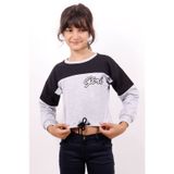 Toontoy Kız Çocuk Varaklı Girl Baskılı Sweatshirt