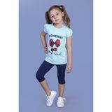 Toontoy Kız Çocuk Vişne Baskılı Taytlı Takım - 4 Yaş - Yeşil