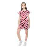 Toontoy Kız Çocuk W Yazı Baskılı Şortlu Takım Gül Kurusu 8-9 YAŞ