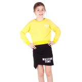 Toontoy Kız Çocuk Wasting Baskılı Etekli Takım - 8 Yaş - Sarı