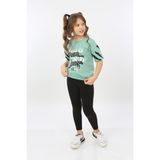 Toontoy Kız Çocuk Wild Wood Girl Baskılı Tişört - 6 - 7 Yaş - Yeşil