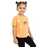TOONTOY Kız Çocuk Wish A For Yourself Yıldız Baskılı Tişört, 2 YAŞ, 22130, Oranj, Kız Çocuklar