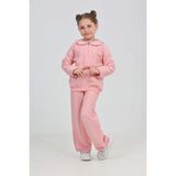 Toontoy Kız Çocuk Yaka Nakışlı Eşofman Takım - 3 Yaş - Açık Pembe