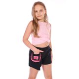 TOONTOY Kız Çocuk Yanı Armalı Cepli Şort Neon Pembe 8-9 Yaş, 8-9 Yaş, 22233, Neon Pembe, Kız çocuk