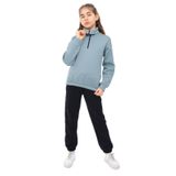 Toontoy Kız Çocuk Yarım Fermuar Nakışlı Eşofman Takım Açık Mavi 13-14 YAŞ