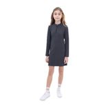 TOONTOY Kız Çocuk Yarım Fermuarlı Elbise, 6-7 Yaş, 22651, Füme, Kız Çocuklar
