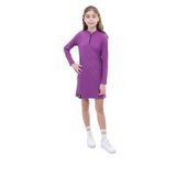 TOONTOY Kız Çocuk Yarım Fermuarlı Elbise, 8-9 Yaş, 22651, Mor, Kız Çocuklar