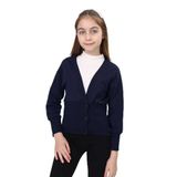 Toontoy Kız Çocuk Yarım Kaşkorse Detaylı Düğmeli Okul Hırka Lacivert 13-14 YAŞ