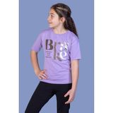 Toontoy Kız Çocuk Yazı Baskılı T-Shirt - 8 Yaş - Lila