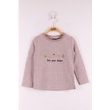 Toontoy Kız Çocuk Yazı Nakışlı Puanlı T-Shirt - 1 Yaş - Pembe Melanj