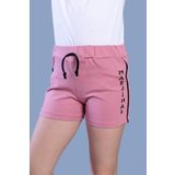 Toontoy Kız Çocuk Yazı Nakışlı Şort Gül Kurusu 6-7 YAŞ
