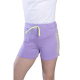 Toontoy Kız Çocuk Yazı Nakışlı Şort Lila 8-9 YAŞ