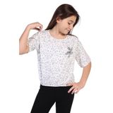 TOONTOY Kız Çocuk Yazılı Çiçek Baskılı Tişört 13-14 Yaş, 13-14 Yaş, 22142, Yeşil, Kız çocuk