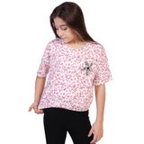 TOONTOY Kız Çocuk Yazılı Çiçek Baskılı Tişört Gül Kurusu 8-9 Yaş, 8-9 Yaş, 22142, Gül Kurusu, Kız çocuk