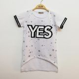 Toontoy Kız Çocuk Yes Baskılı T-Shirt - 8 Yaş - Beyaz