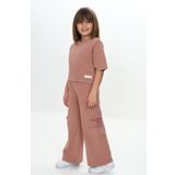 Toontoy Kız Çocuk Yıkamalı Crop Eşofman Takım Bordo 6 YAŞ