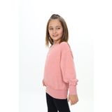 Toontoy Kız Çocuk Yıkamalı Nakışlı Sweatshirt Koyu Pudra 8 YAŞ
