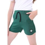 TOONTOY Kız Çocuk Yıldız Arma Nakışlı Şort 4 Yaş, 4 Yaş, 12469-, Yeşil, Kız Çocuklar