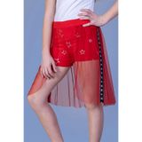 TOONTOY Kız Çocuk Yıldız Baskılı Dantelli Şort 8 Yaş, 8 Yaş, 12353-1, Kırmızı, Kız çocuk