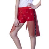 Toontoy Kız Çocuk Yıldız Baskılı Dantelli Şort Kırmızı 10 YAŞ