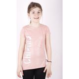 Toontoy Kız Çocuk Yıldız Baskılı Kesik Cep Detaylı T-Shirt - 10 Yaş - Pudra