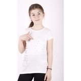 Toontoy Kız Çocuk Yıldız Baskılı Kesik Cep Detaylı T-Shirt - 14 Yaş - Beyaz