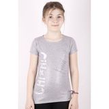 Toontoy Kız Çocuk Yıldız Baskılı Kesik Cep Detaylı T-Shirt - 8 Yaş - Gri Melanj