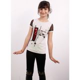 Toontoy Kız Çocuk Yıldız Baskılı Kol Tarafı Fileli T-shirt - 5 Yaş - Kahverengi