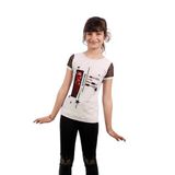 TOONTOY Kız Çocuk Yıldız Baskılı Kol Tarafı Fileli Tişört Kahve Melanj 5 Yaş, 5 Yaş, 10869-1, Kahve Melanj, Kız Çocuklar
