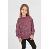 Toontoy Kız Çocuk Yıldız Baskılı Sweatshirt - 5 Yaş - Mor