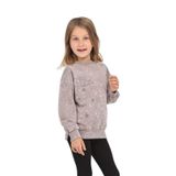 Toontoy Kız Çocuk Yıldız Baskılı Sweatshirt Acı Kahve