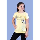Toontoy Kız Çocuk Yıldız Baskılı Taş İşlemeli Tişört