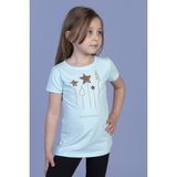 Toontoy Kız Çocuk Yıldız Nakışlı T-Shirt - 8 Yaş - Mint
