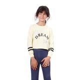 TOONTOY Kız Çocuk Yıldızlı Dream Baskılı Sweatshirt Gri Melanj, 12159-