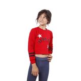 Toontoy Kız Çocuk Yıldızlı Dream Baskılı Sweatshirt Kırmızı 12 YAŞ