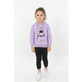 Toontoy Kız Çocuk Yıldızlı Zebra Baskılı Kapüşonlu Sweatshirt - 5 Yaş - Lila