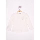 Toontoy Kız Çocuk Yonca Nakışlı Sweatshirt - 3 Yaş - Ekru