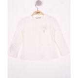 Toontoy Kız Çocuk Yonca Nakışlı Sweatshirt - 4 Yaş - Ekru