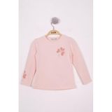 Toontoy Kız Çocuk Yonca Nakışlı Sweatshirt - 4 Yaş - Pudra