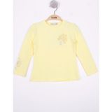Toontoy Kız Çocuk Yonca Nakışlı Sweatshirt - 4 Yaş - Sarı
