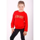 Toontoy Kız Çocuk You Wish Baskılı Sweatshirt - 4 Yaş - Kırmızı