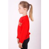 Toontoy Kız Çocuk You Wish Baskılı Sweatshirt - 5 Yaş - Kırmızı